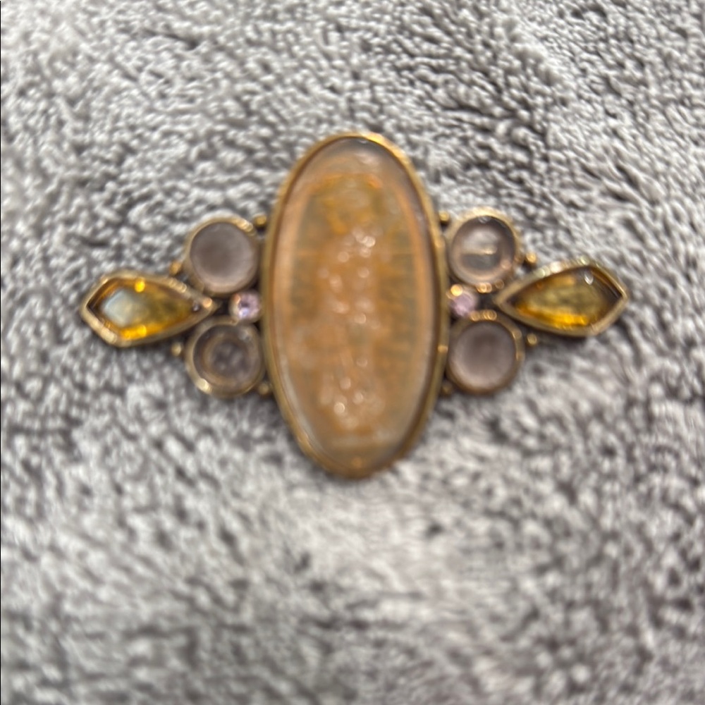 Sorrelli Gold and Yellow Vintage-Inspired Brooch